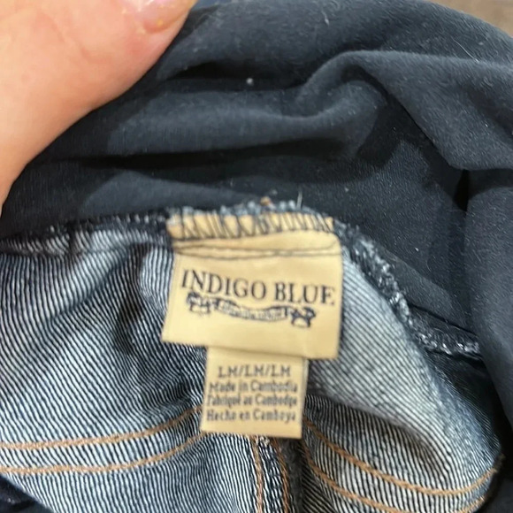 Indigo Blue Secret Fit Belly Stretch Straight Maternity Jeans Dark Wash M/L - Picture 6 of 7